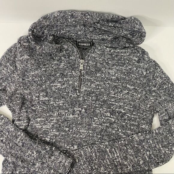 Express | hoodie/ quarter zip/ cotton and wool blend - Picture 4 of 10